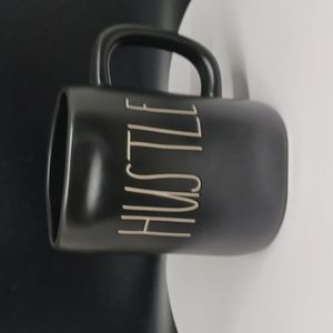Rae Dunn Black "Hustle" Coffee Mug      16 Ounces